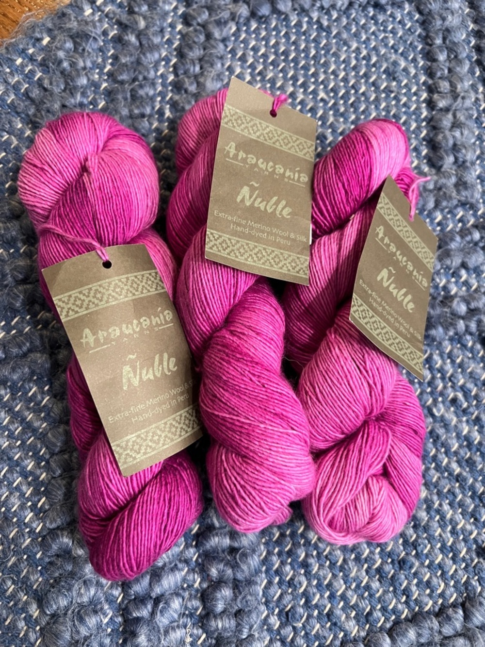 3 Skeins of Araucania Ñuble - Extra Fine Merino Wool & Silk Yarn